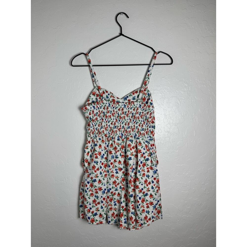 Old Navy Red, White, & Blue Cami Romper Sweetheart Neckline Floral Print XS - Picture 9 of 11